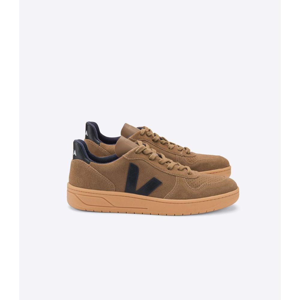 Veja V-10 SUEDE Women\'s Sneakers Brown | NZ 636QMA